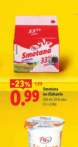 Pilos smotana na šľahanie 250 ml