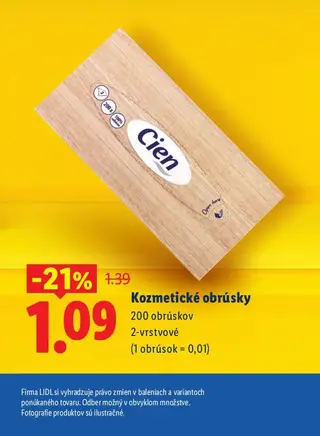 Kozmetické obrúsky 200 obrúskov 2-vrstvové