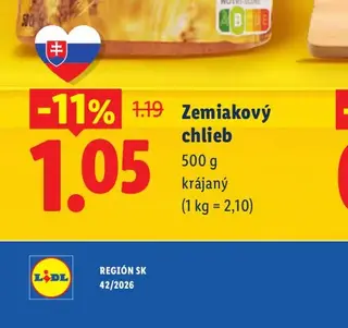 Tastino Zemiakový chlieb krájaný 500 g