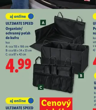 Ultimate Speed Organizér/ochranný poťah do kufra