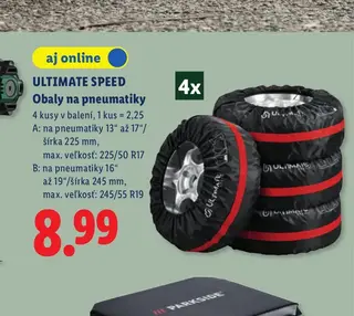 ULTIMATE SPEED Obaly na pneumatiky 4 kusy v balení