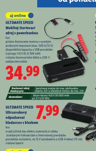 Ultimate Speed Mobilný štartovací zdroj s powerbankou