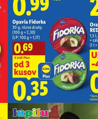 Opavia Fidorka 30 g, rôzne druhy