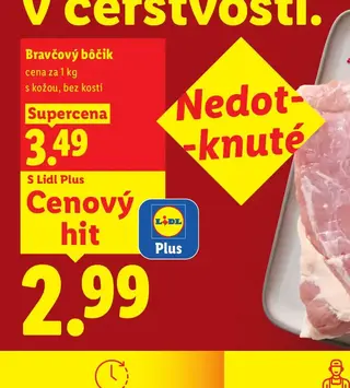 Bravčový bôčik s kožou, bez kosti