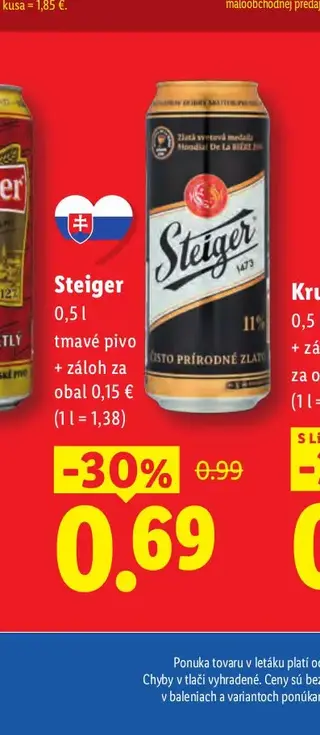 Steiger tmavé pivo 0,5 l