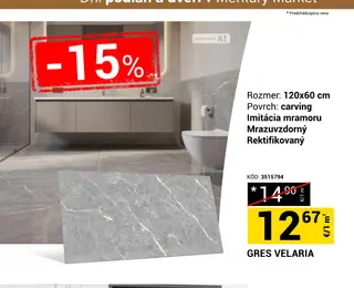 Gres Velaria 120x60 cm
