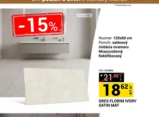 Gres Florim Ivory Satin Mat 120x60 cm