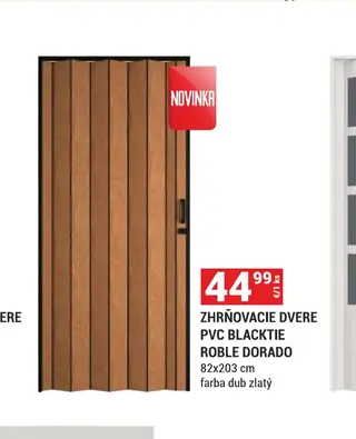 Zhrňovacie dvere PVC Blacktie Roble Dorado 82x203 cm