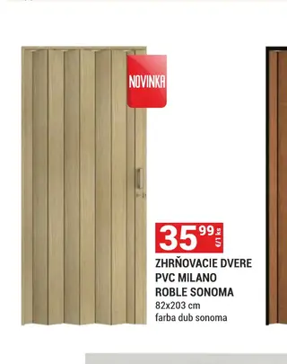 Zhrňovacie dvere PVC Milano Roble Sonoma 82x203 cm