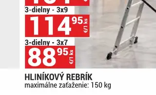 Hliníkový rebrík 3-dielny 3x7