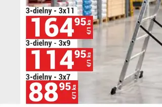 Hliníkový rebrík 3-dielny 3x9