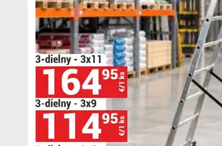 Hliníkový rebrík 3-dielny 3x11