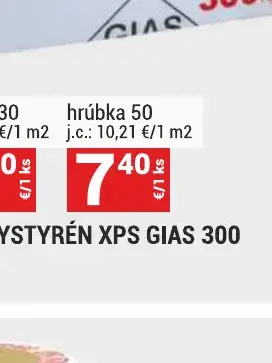 Extrudovaný polystyrén XPS GIAS 300 hrúbka 50 0,725 m2