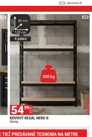 Kovový regál Nero II čierny