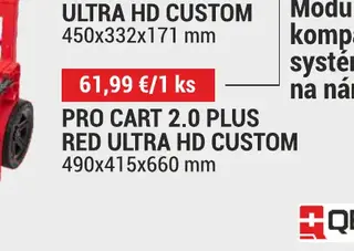Qbrick Pro Cart 2.0 Plus Red Ultra HD Custom 490x415x660 mm