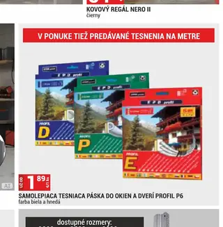 Samolepiaca tesniaca páska do okien a dverí Profil P6