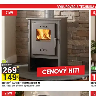Krbové kachle Termokreka N 47x76x37 cm, priemer dymovodu 12 cm
