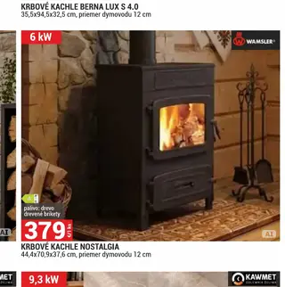 Krbové kachle Nostalgia 44,4x70,9x37,6 cm, priemer dymovodu 12 cm