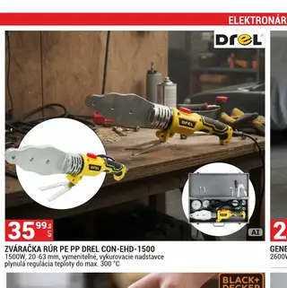 Zváračka rúr PE PP Drel CON-EHD-1500