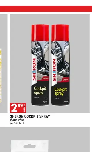 Sheron Cockpit spray rôzne vône 400 ml
