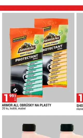 Armor All obrúsky na plasty 20 ks, lesklé, matné