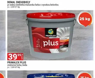 Primalex Plus vnútorná farba, biela 25 kg