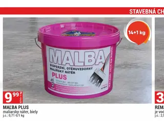 Maľba Plus maliarsky náter, biely 14+1 kg