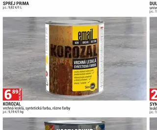 Korozal vrchná lesklá syntetická farba 0,75 kg