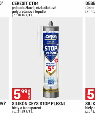Silikón Ceys Stop plesni biely a transparent
