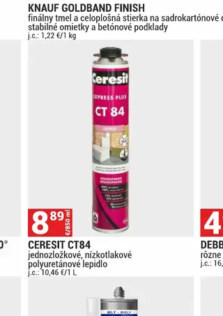 Ceresit CT84 jednozložkové, nízkotlakové polyuretánové lepidlo