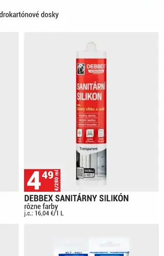 Debbex sanitárny silikón rôzne farby