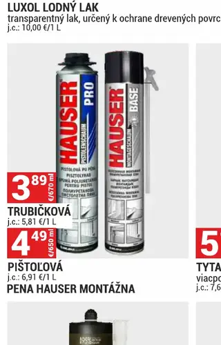 Pištoľová pena Hauser montážna