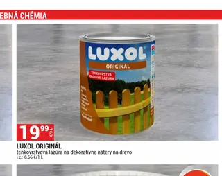 Luxol Originál tenkovrstvová lazúra na dekoratívne nátery na drevo