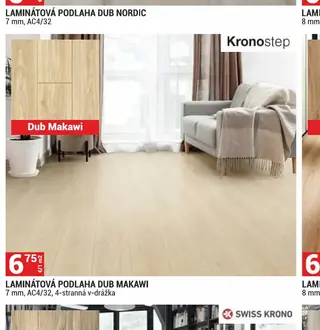 Laminátová podlaha Dub Makawi 7 mm, AC4/32, 4-stranná v-drážka