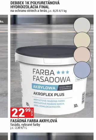 Fasádna farba akrylová 10 l