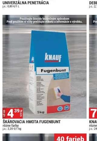 Škárovacia hmota Fugenbunt 2 kg