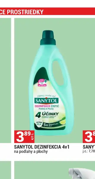 Sanytol dezinfekcia 4v1 na podlahy a plochy