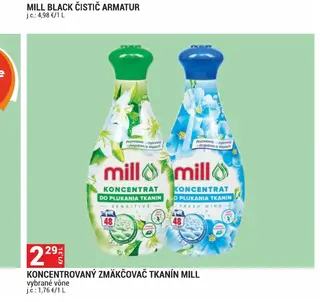 Koncentrovaný zmäkčovač tkanín Mill vybrané vône