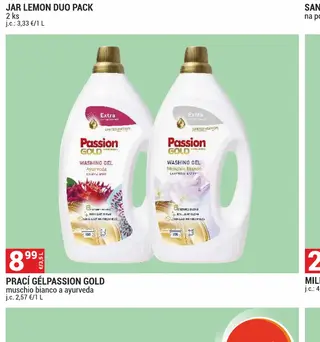 Prací gél Passion Gold muschio bianco a ayurveda