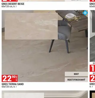Gres Tierra Sand 60x120 cm, tr. I