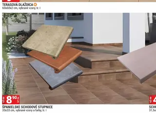 Španielske schodové stupnice 33x33 cm, vybrané vzory a farby, tr. I