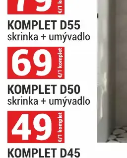 Komplet D50 skrinka + umývadlo