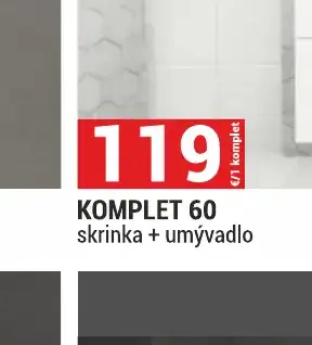 Komplet 60 skrinka + umývadlo Séria Vento