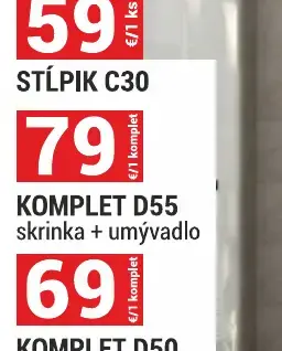 Komplet D55 skrinka + umývadlo