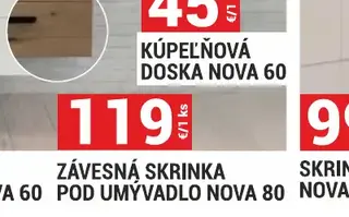 Závesná skrinka pod umývadlo Nova 80