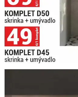 Komplet D45 skrinka + umývadlo