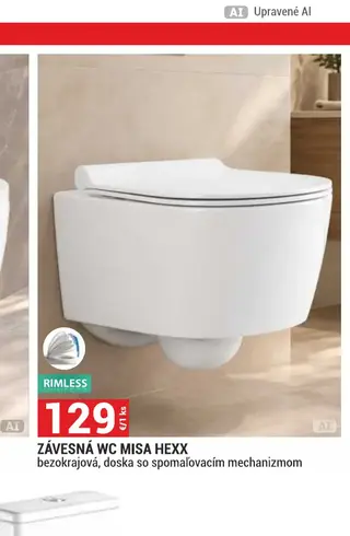Závesná WC misa Hexx