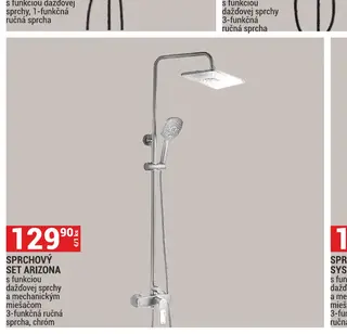 Sprchový set Arizona s funkciou dažďovej sprchy a mechanickým miešačom 3-funkčná ručná sprcha, chróm
