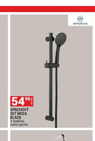 Sprchový set Moza Black 3-funkčná ručná sprcha