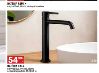 Batéria Ilma umývadlová, vysoká, čierna